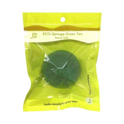 Спонж конняку с добавлением зеленого чая J:ON ECO-sponge green tea