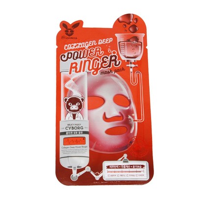 Тканевая маска для лица  Elizavecca Collagen Deep Power Ringer Mask Pack, с коллагеном