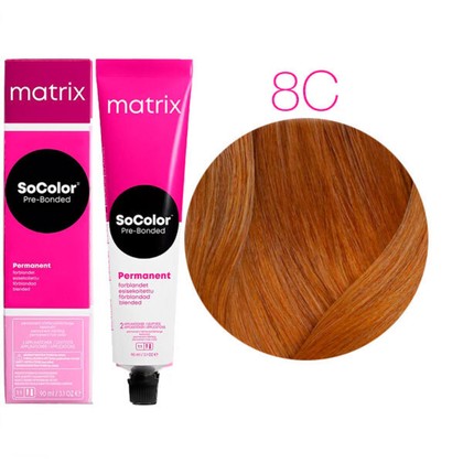 Краска для волос Matrix SoColor Pre-Bonded 8C, 90 мл