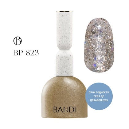 Гель для ногтей BANDI GEL, Bling silver, №823, 10 мл, Мега акция