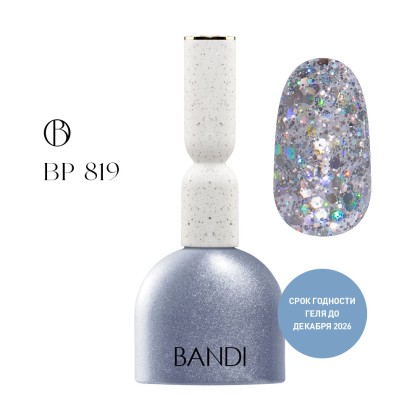 Гель для ногтей BANDI GEL, Sparkle silver, №819, 10 мл, Мега акция