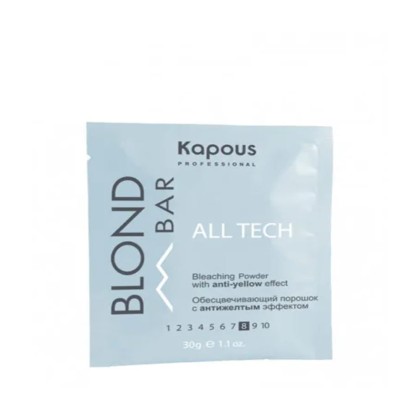 Обесцвечивающая пудра Kapous Professional Blond Bar, с антижелтым эффектом, 30 г