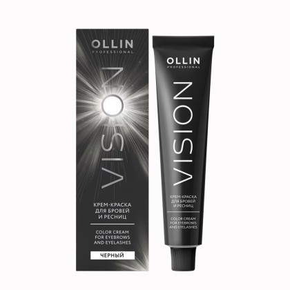 Крем-краска для бровей и ресниц OLLIN OLLIN PROFESSIONAL VISION black, черная, 20мл