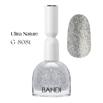 Лак для ногтей BANDI Ultra Nature, Glam Silver, G808t, 10 мл