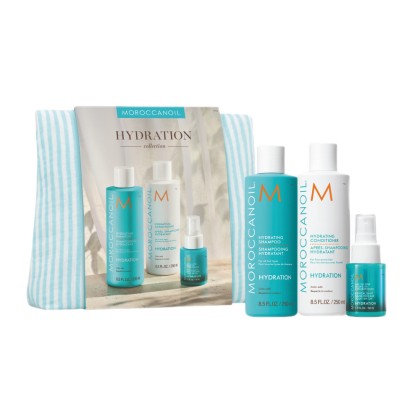 Весенний набор Moroccanoil Hydration в полосатой косметичке 2026