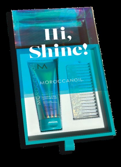 Набор Moroccanoil Hi Shine с маской для волос для интенсивного сияния 200мл + расческа